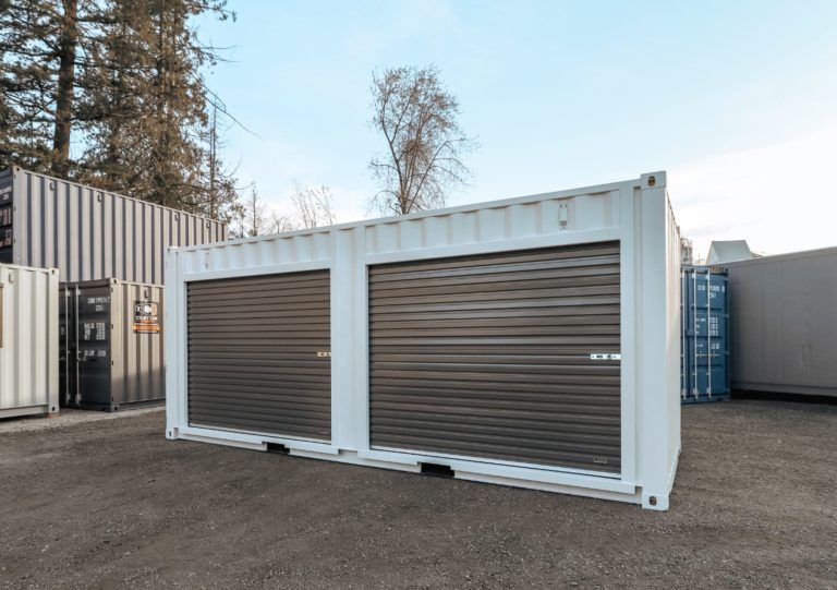 20′ Shipping Container + (2)  8′ Rollup Doors
