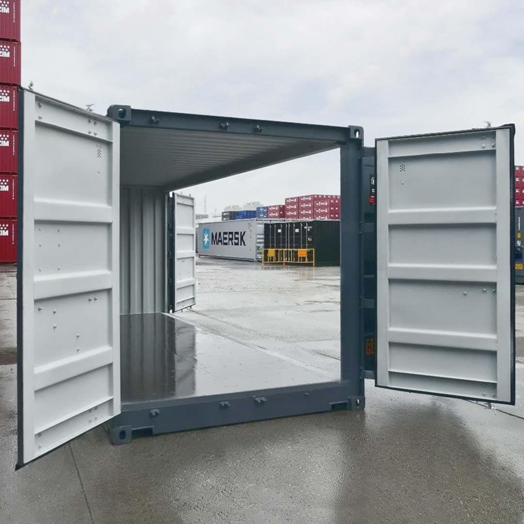 20’ New (1-trip) “Openside” Shipping Container - Royal Ace Storage