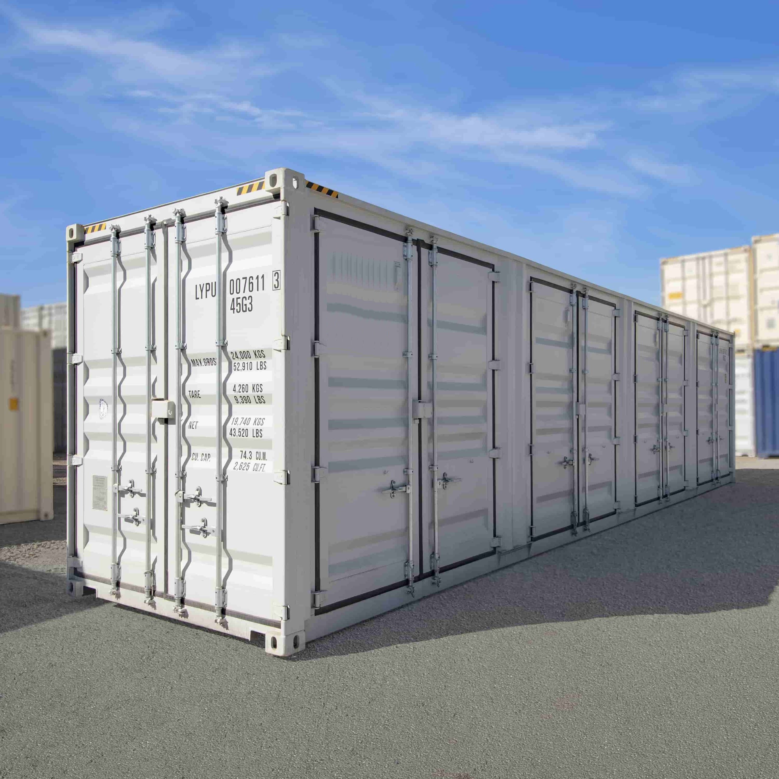 40’HC New (1-trip) Shipping Container with 4 x Side Doors - Royal Ace Storage
