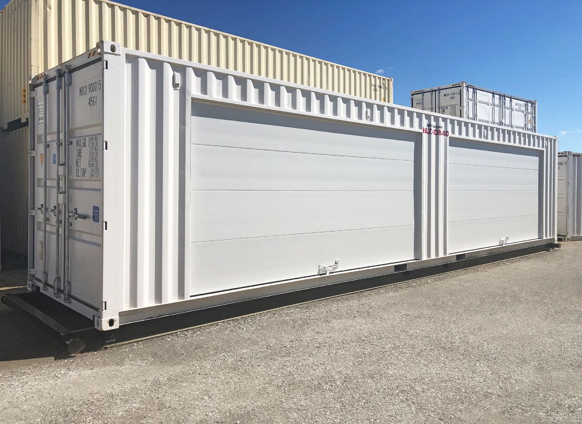 40’HC HAZCON Containment unit w/ Overhead doors - Royal Ace Storage