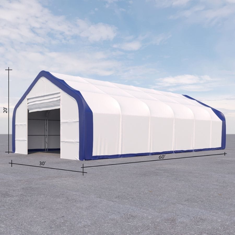 Dual Truss Storage Shelter (30′ x 60′ x 20′) - Royal Ace Storage