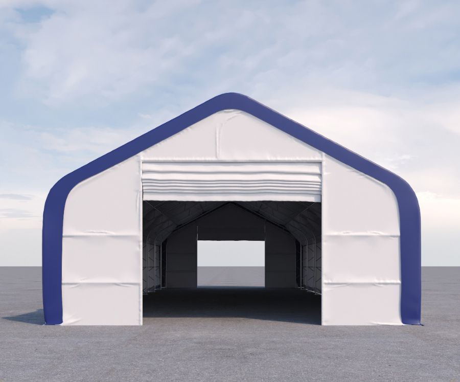 Dual Truss Storage Shelter (30′ x 80′ x 20′) - Royal Ace Storage