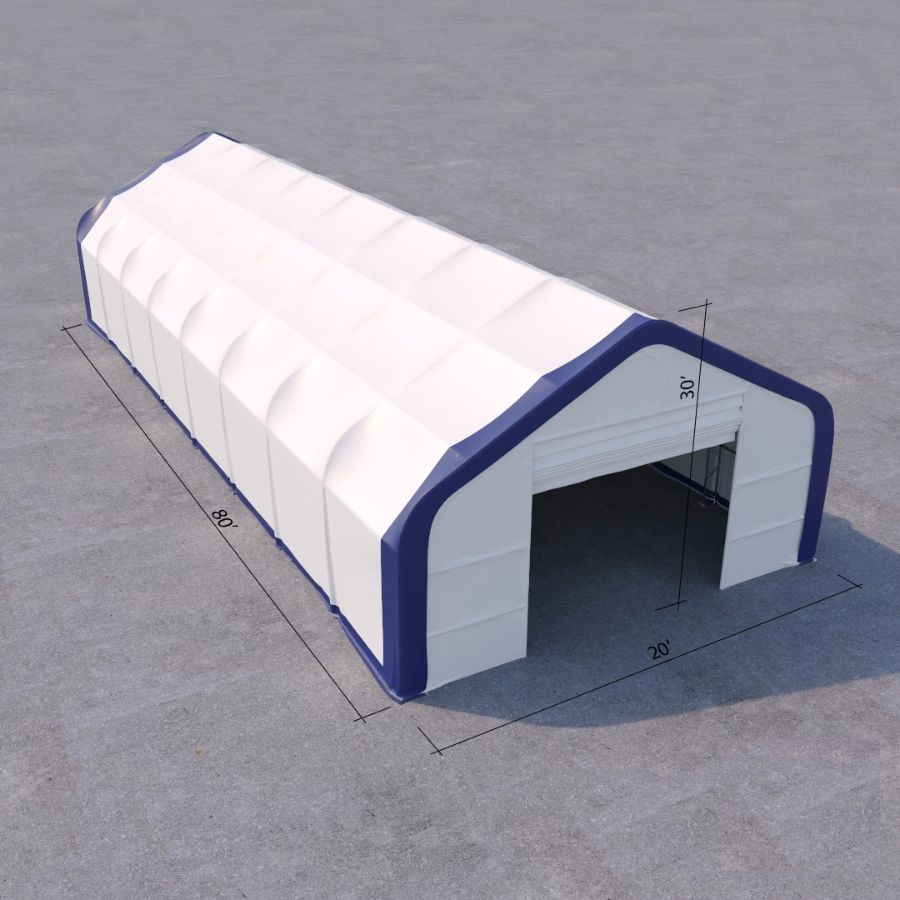 Dual Truss Storage Shelter (30′ x 80′ x 20′) - Royal Ace Storage