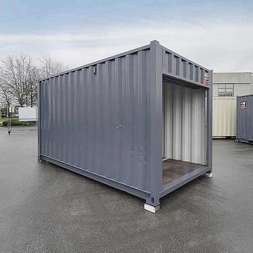 15′ “Cut Down” Used Container + Rollup - Royal Ace Storage
