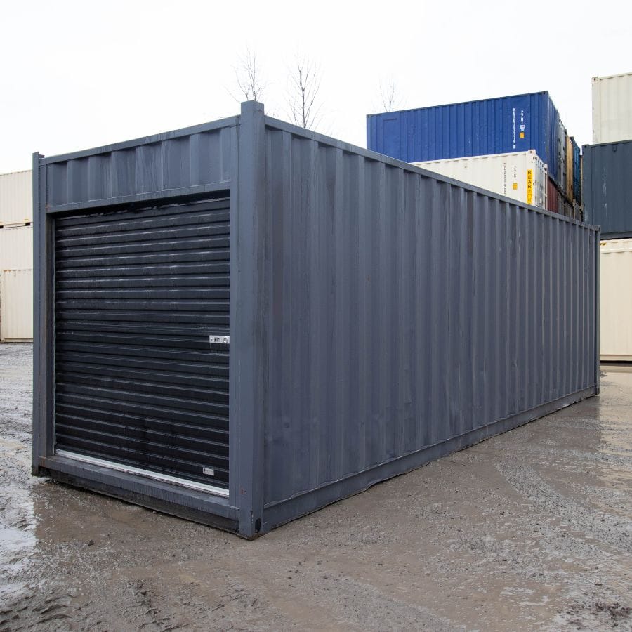 25′ Cut-Down Shipping Container w/Roll-Up Door - Royal Ace Storage