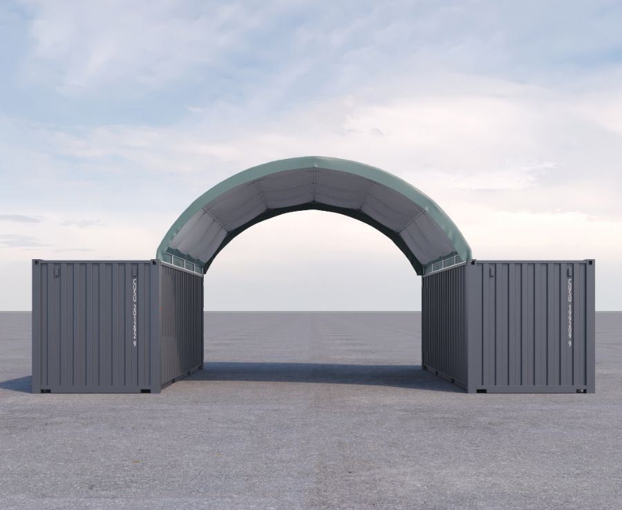 20’ x 20’ Fabric Container Shelter - Royal Ace Storage