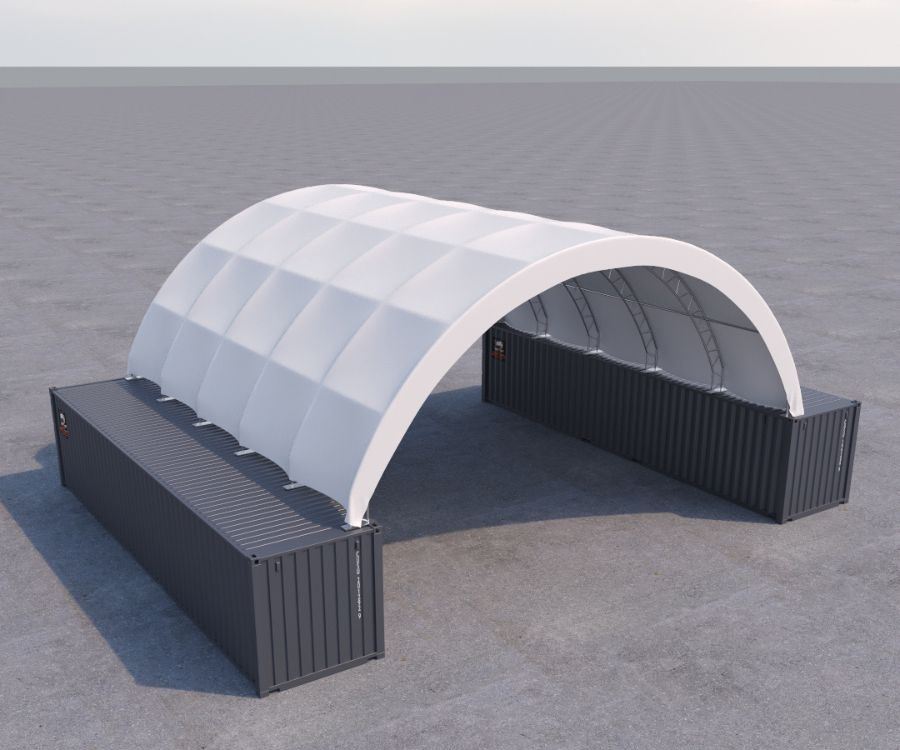 40’ x 40’ Fabric Container Shelter - Royal Ace Storage