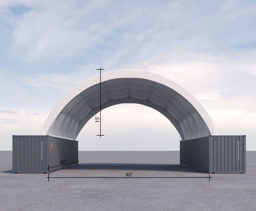 40’ x 40’ Fabric Container Shelter - Royal Ace Storage