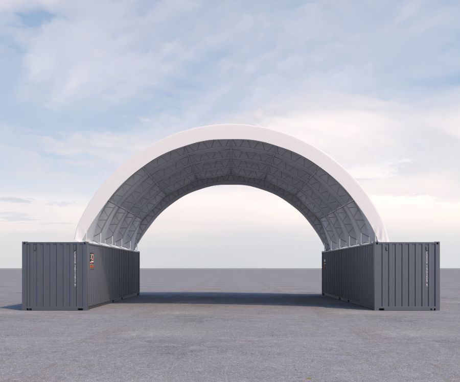 40’ x 40’ Fabric Container Shelter - Royal Ace Storage