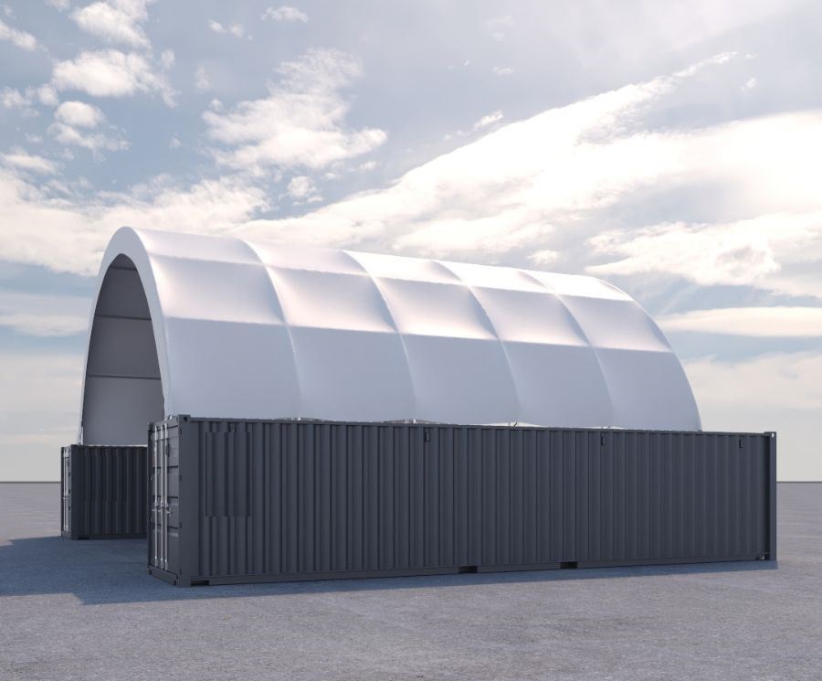 40’ x 40’ Fabric Container Shelter - Royal Ace Storage
