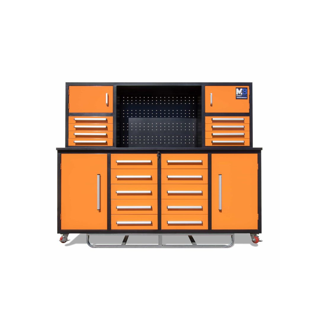 M&B | 7’ Workbench Cabinet with 18 Drawers - Royal Ace Storage