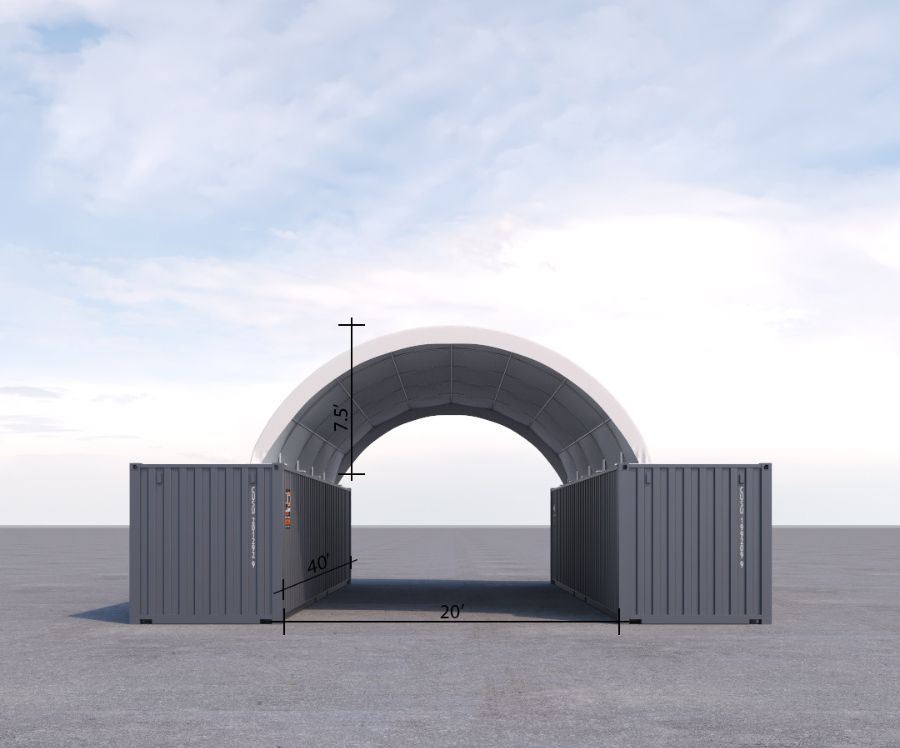 20′ x 40′ Fabric Container Shelter - Royal Ace Storage